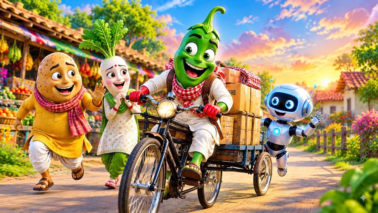 🤖🥔 गरीब आलू की जिंदगी बदलने आया AI रोबोट! ❤️ | Family Story | Hindi 3D Animated | Vegetable story 