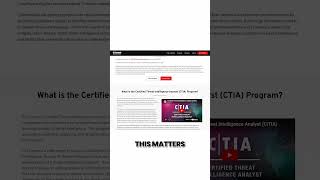 The CTI Cert That Makes You Sound Like a Pro #CTIA #ThreatIntelligence #CTI #ECCouncil