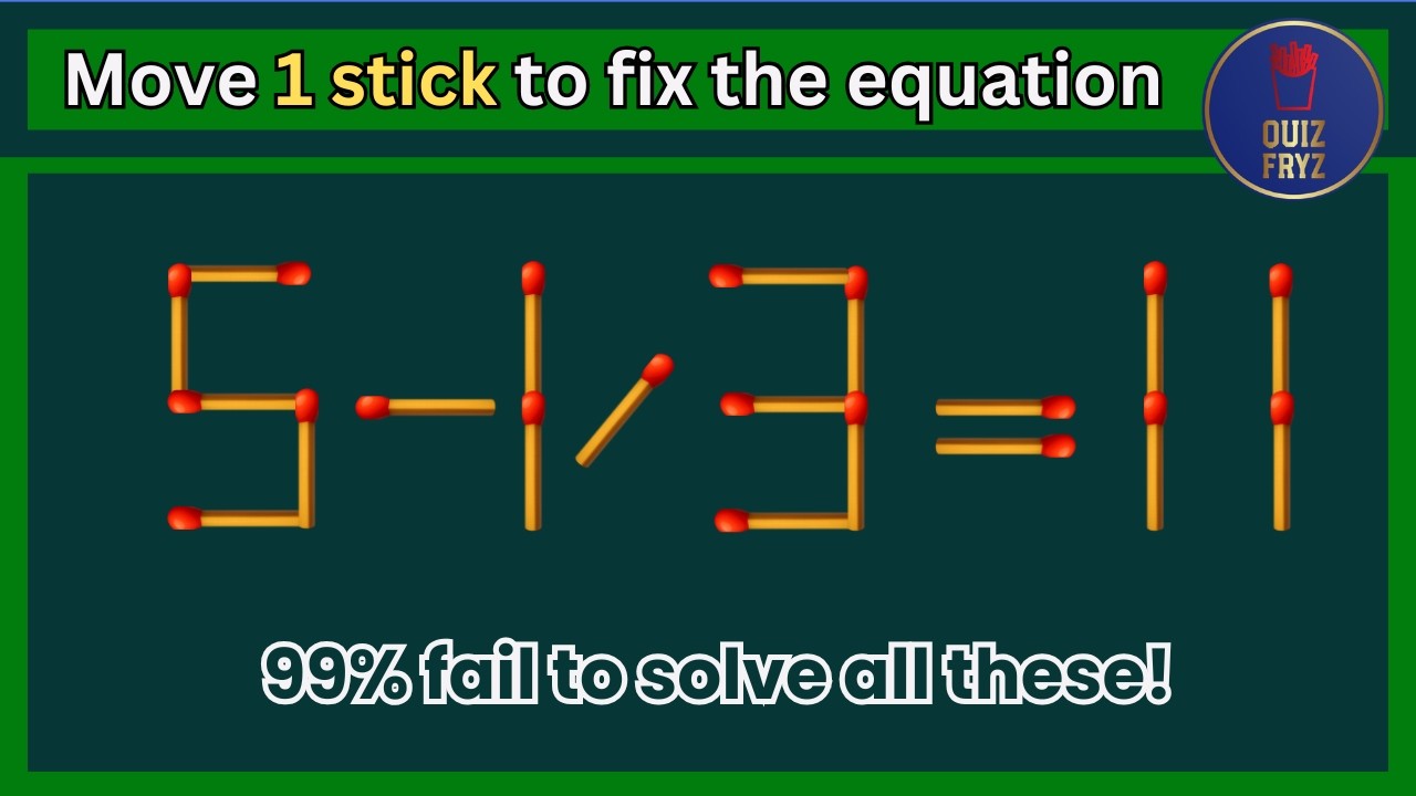Can You Solve? - The ultimate Matchstick Puzzle Challenge! #maths #mathstricks #iqtest #quiz #puzzle