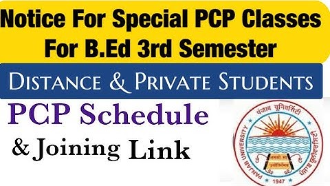 #pu# Chandigarh# special notice for PCP for BED III semester # punjab university#USOL # Notice#