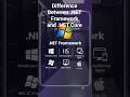 Difference Between .NET Framework and .NET Core #TechElevate887#ytshorts