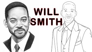 How to Draw Will Smith Drawing | Easy Will Smith Wearing Coat Sketch