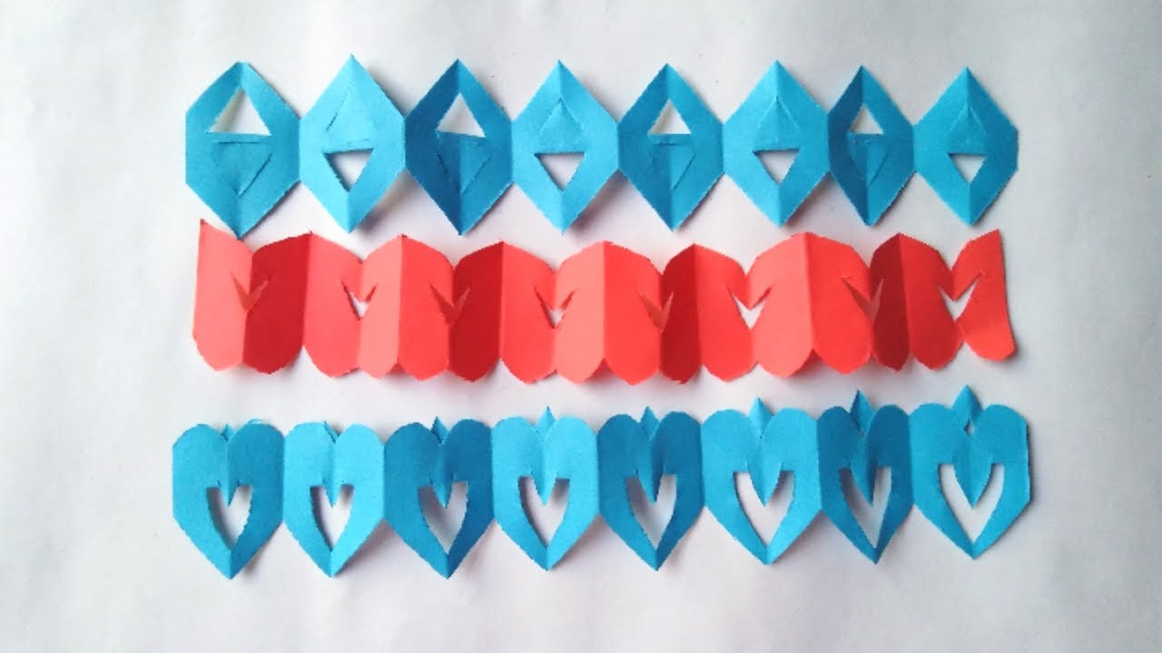 Easy decorative paper chain ideas /Diy /Paper Cutting.. How to make