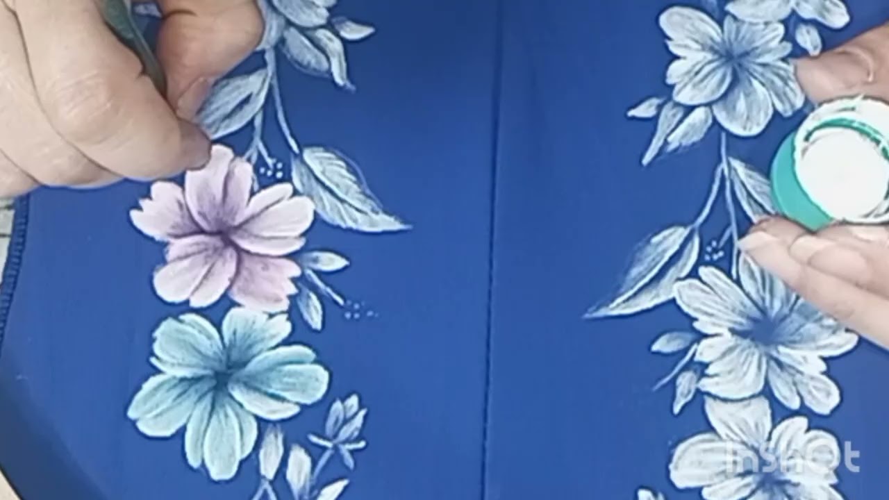  سلسلة الجلابة الزرقاء الجزء الثاني: الرسم على الخراط بالصباغة على الثوب رشمة ساهلة فالتطبيق