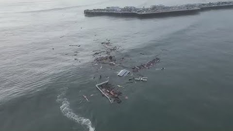 Portion of Santa Cruz Wharf collapses after waves hit amid high surf warning