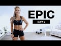 Day 9 of EPIC | Full Body Workout with Dumbbells | 1 hour No Repeat