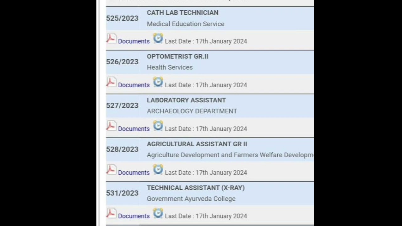 PSC ALLERT/ജനുവരി 17 നകം അപേക്ഷ സമർപ്പിക്കേണ്ട  തസ്തികകൾ