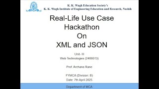 Web Technologies - Innovative Teaching Learning Activity – Real Life Use Case Hackathon AY 2024 2025