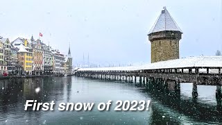 Первый Снег Зимы 2023 В Люцерне ❄️ Зима В Швейцарии 🇨🇭