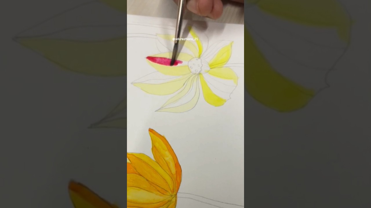 Trying a New Watercolor Flower Technique 🌸✨ 