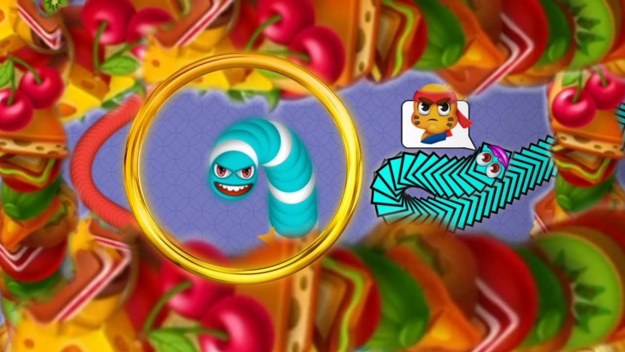 Snapshot of Snake In Trouble Eating Wormszone Io Noobbabyplayer Cacing Snakegame