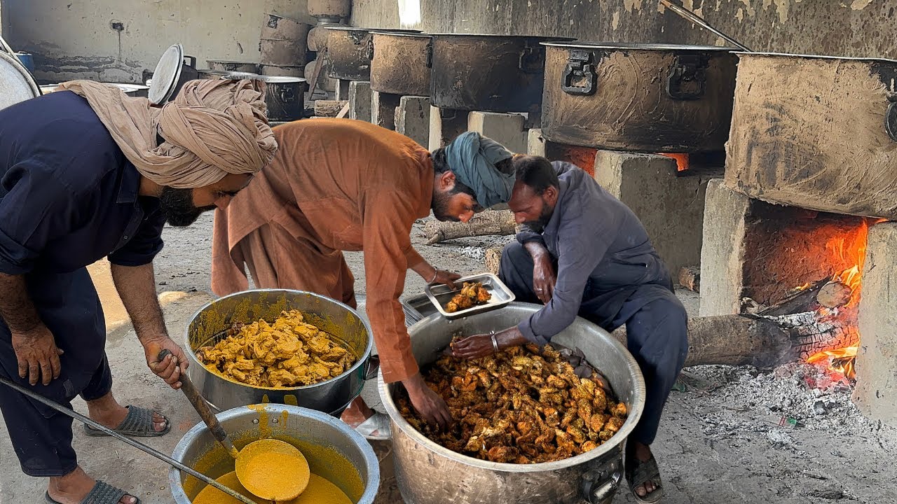 Luxurious Pakistani Wedding Beef Qorma for Hundreds of Guests | Massive Chicken Steam Preparation