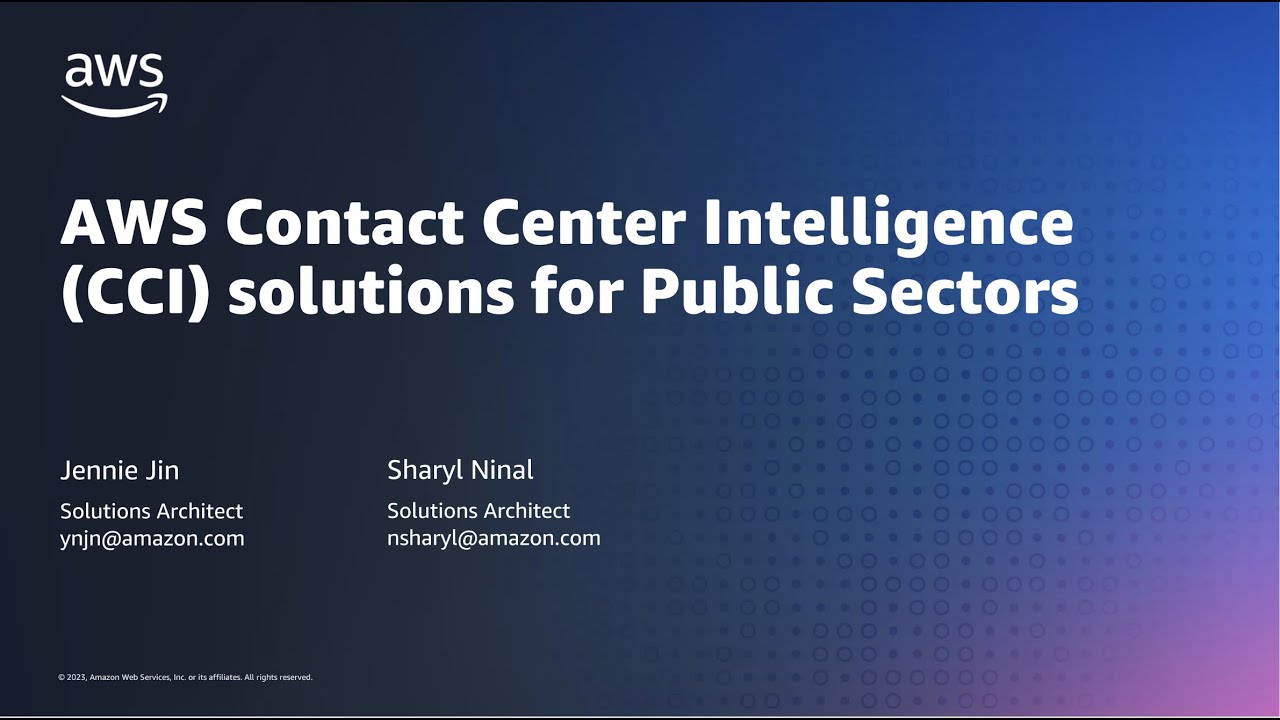 AWS Contact Center Intelligence Solutions for Public Sector YouTube