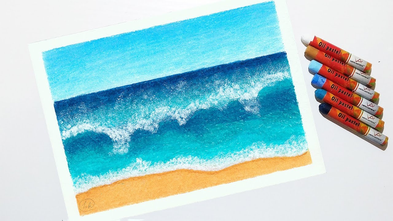 ocean waves drawing steps