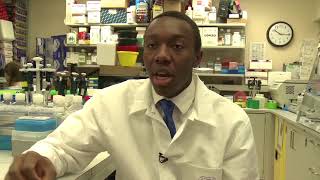 At the NIH Clinical Center: Cornell Brooks assists with a study on Leukemia cells