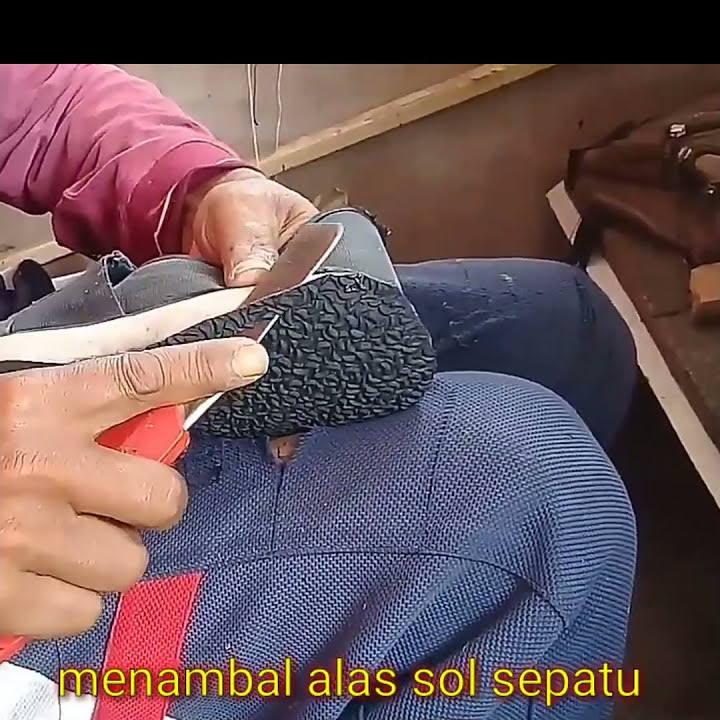 Menambal alas sol sepatu  #short