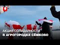 Жители агрогородка Семково вышли на марш с бело красно белыми флагами 17 января