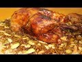 دجاج محشي و مشوي بالفرن وبنكهة الفحم!!مع افضل طريقه لطبخ الرز بصلصة الدجاج