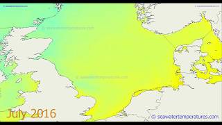 Sea water temperature - North sea - time lapse 2016