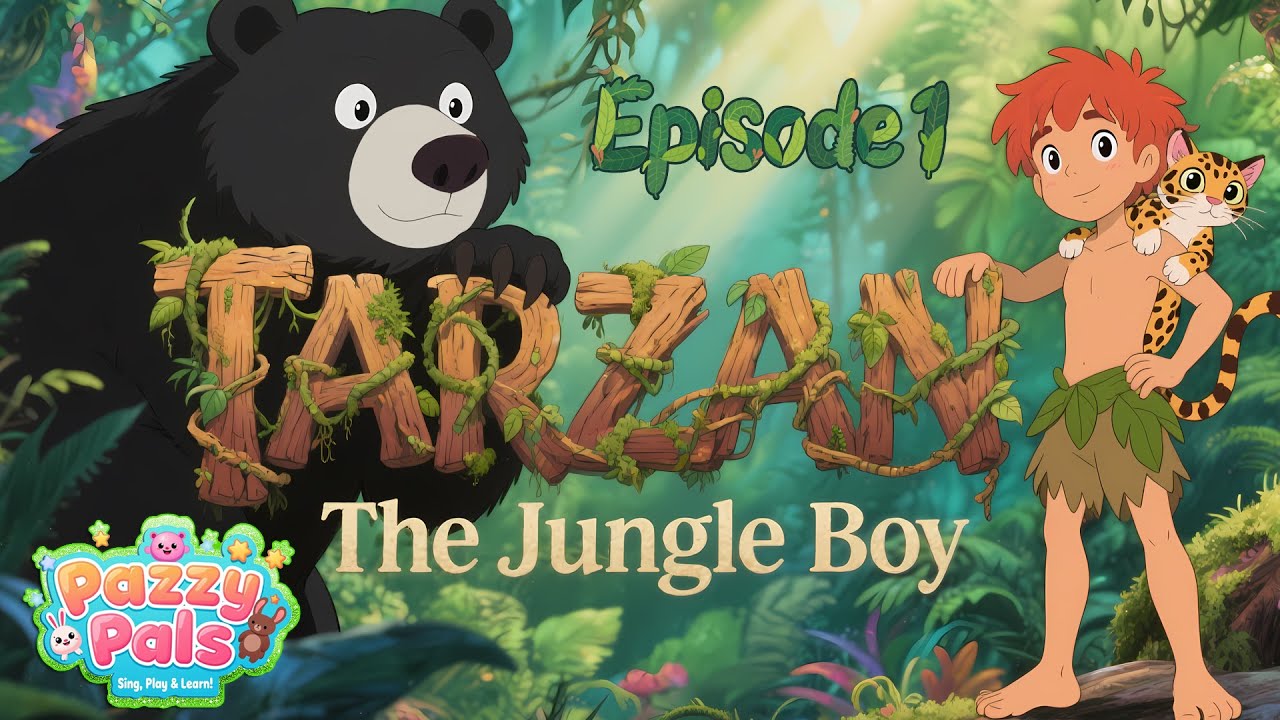 Tarzan The Jungle Boy Episode 1  - The River Rescue 🌿🌊| Kids Cartoon Adventure Animated | Pazzy Pals