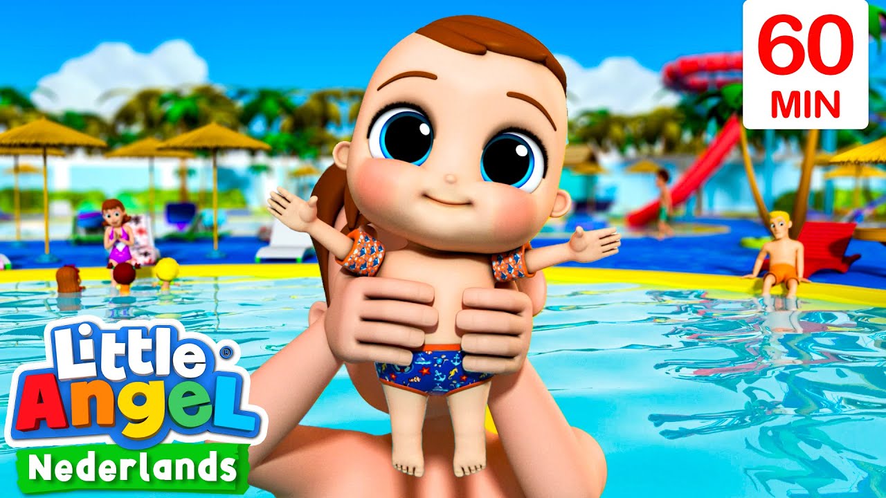 Spetter de spetter, lekker zwemmen! | Kinderliedjes met Baby John | Little Angel Nederlands