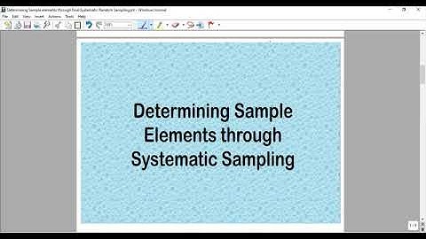 systematic sampling technique