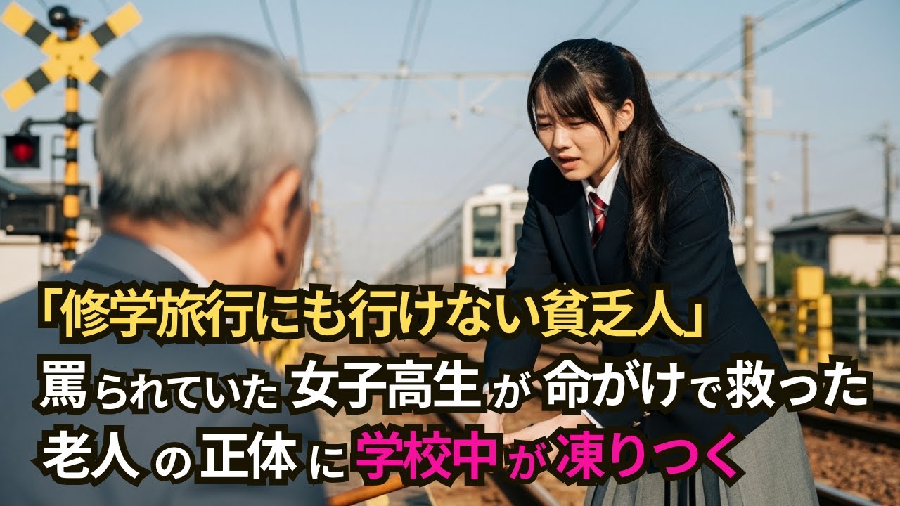 「修学旅行にも行けない貧乏人」といじめられ続けた女子高生が命がけで救った老人の正体に、学校中が凍りつく…