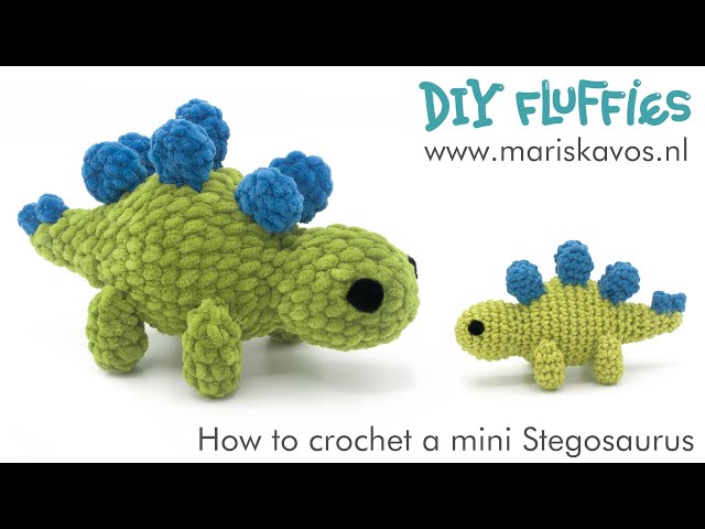 Kit Crochet Débutant - Dinosaure Stégosaure - Avec Tutoriel Vidéo - Fil, Crochet, Yeux, Rembourrage Inclus