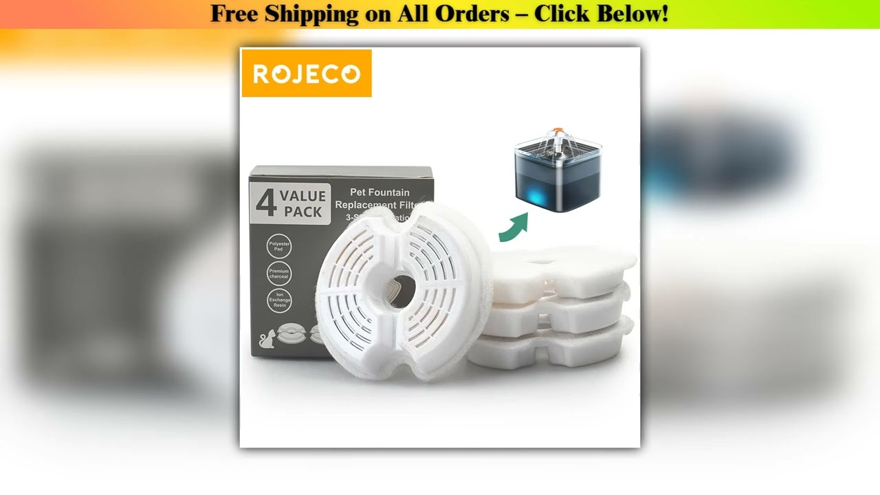ROJECO Cat Water Fountain Filter Replacement Filters For Cat Drinker 2L Automatic Pets Water Dispen