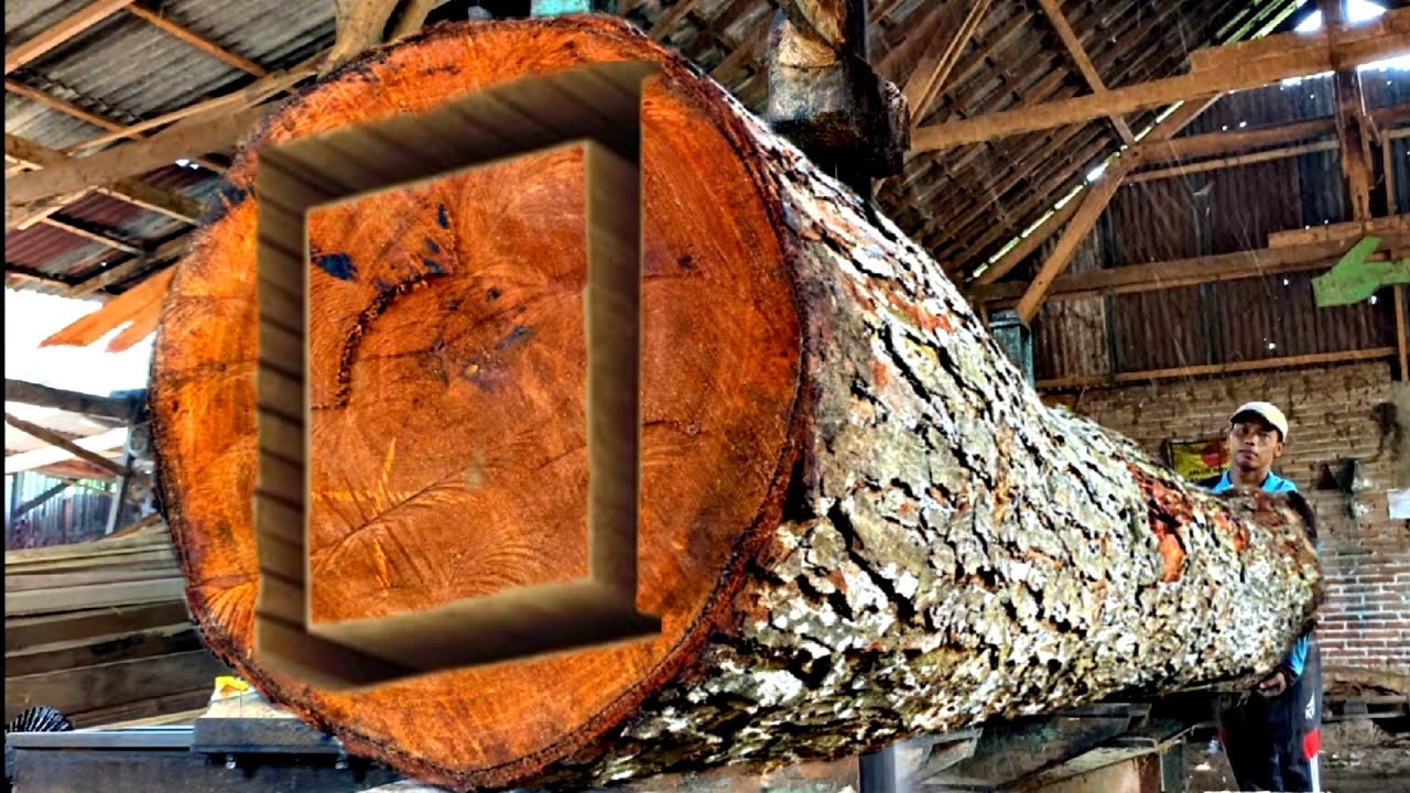 The Amazing Challenge of Sawing the Hardest Old Mahogany Wood in the ...
