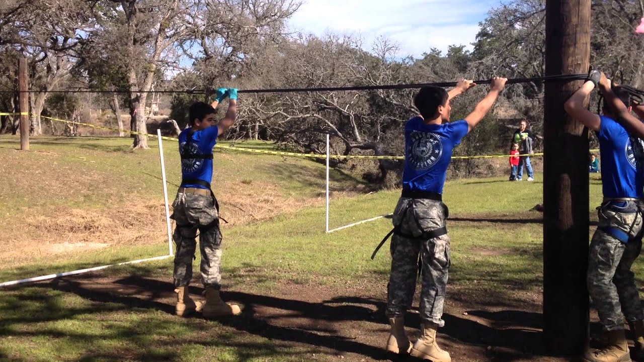 One Rope Bridge Rotc JROTC Rope Bridge. - YouTube