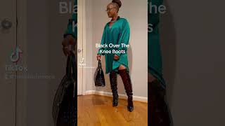 Black Over the Knee Boot #over50style #blackboots #bootseason #fashiondress #over50 #womensclothing