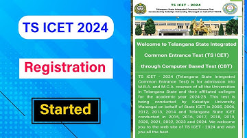TS ICET 2024 Registration Started | TS ICET Application form Started 2024 | MDE