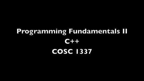 COSC 1337 Intro to Programming Fundamentals 2 — C