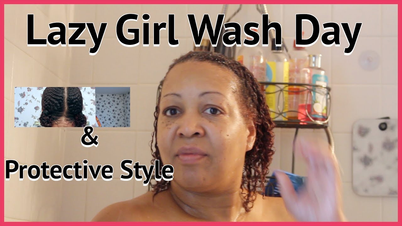 Lazy Girl Wash Day & Protective Styling Natural Fine Hair YouTube