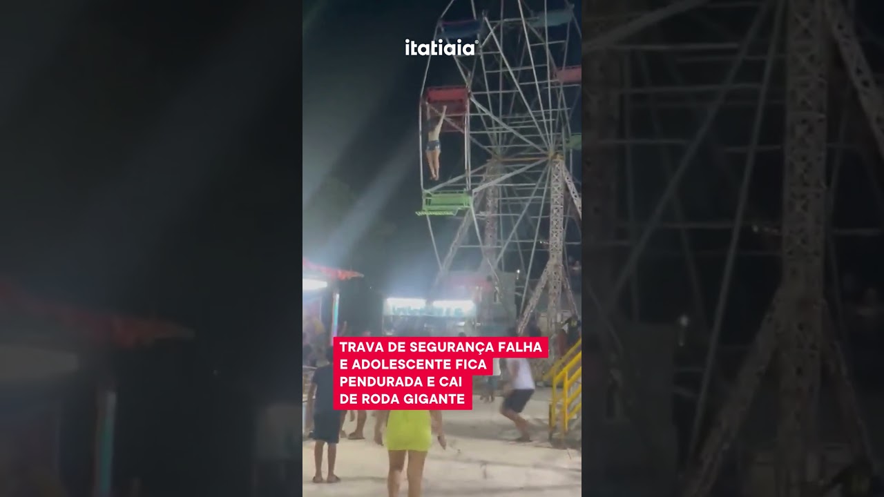 IMPRESSIONANTE: TRAVA DE SEGURANÇA ABRE E JOVEM CAI DE RODA GIGANTE!