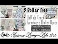 5 DOLLAR TREE DIY BUFFALO CHECK FARMHOUSE WINTER DECOR PROJECTS ❄️