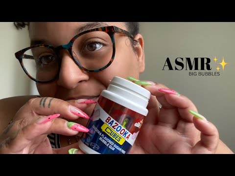 ASMR ~ Gum Chewing and Blowing Big Bubbles🫧