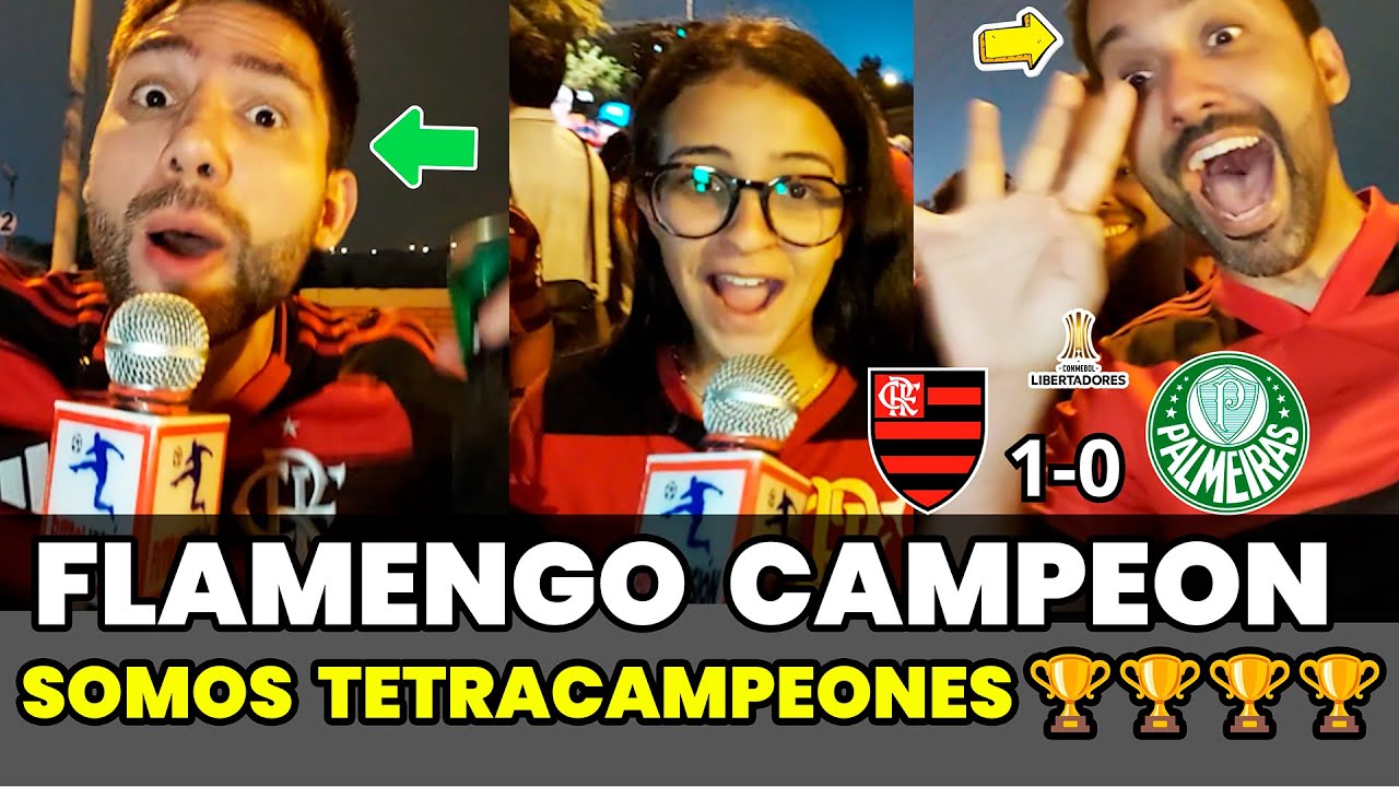 Hinchas de Flamengo gozan el triunfo ante Palmeiras 1-0 | Flamengo Campeon de la Copa Libertadores