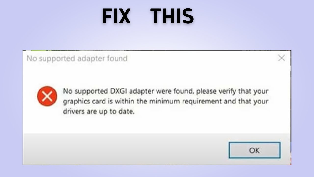 Modern Warfare 2 - How to fix 'No Supported DXGI Adapter Were