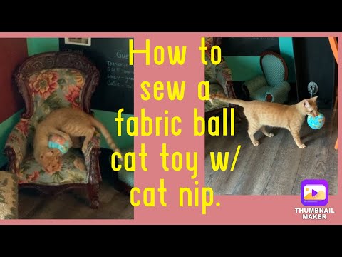 How to sew an easy fabric ball cat toy with cat nip for kitties