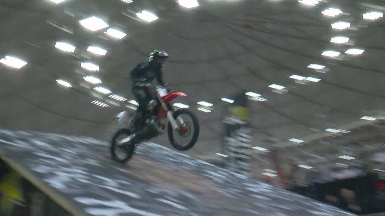 See High-Flying Stunts At Motorcycle Show