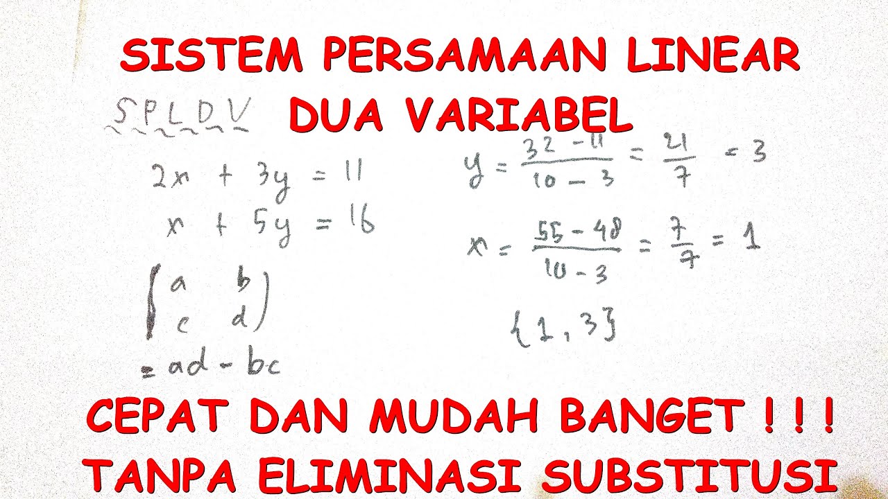 Smp Sistem Persamaan Linear Dua Variabel Spldv Cara Mudah Cara