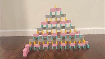 How to make a 2D domino pyramid! #dominos #satisfying #howto 