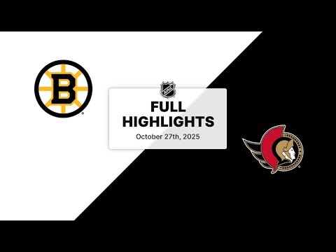 NHL Highlights | Bruins vs. Senators | October 27, 2025