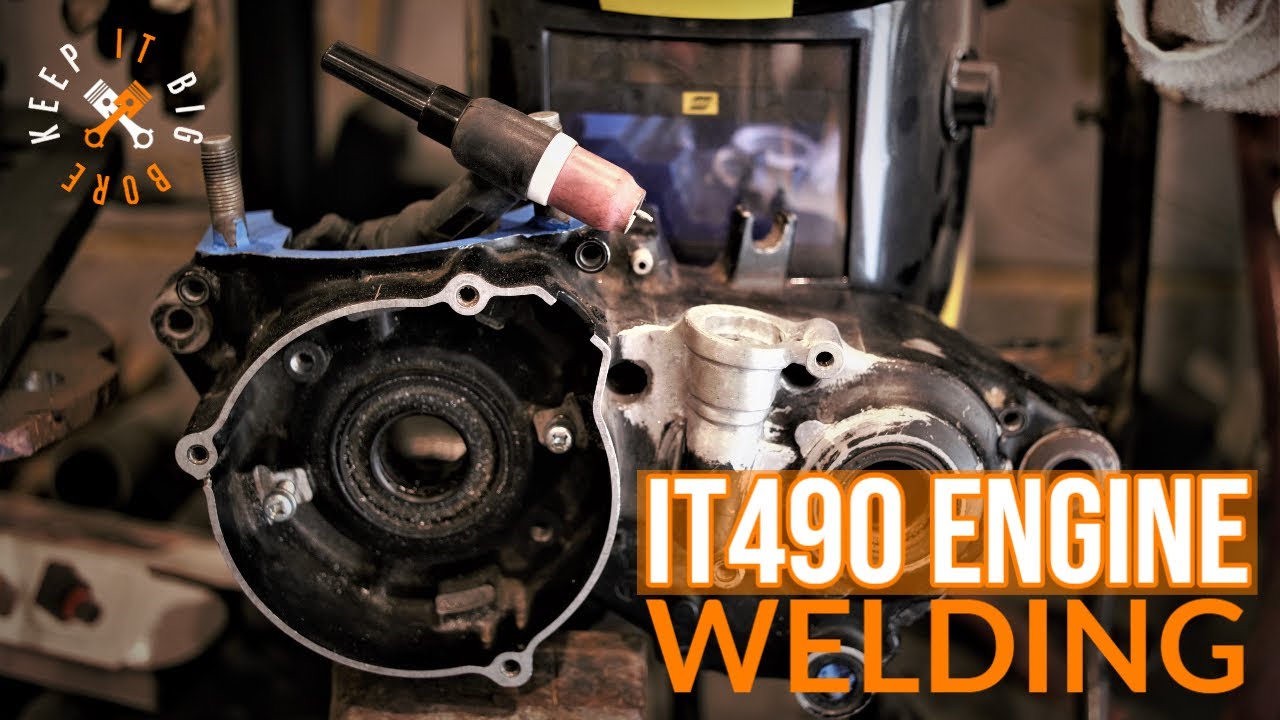 Ремонт корпуса двигателя YAMAHA IT490 - сварка алюминия вольфрамовым электродом в среде инертного...