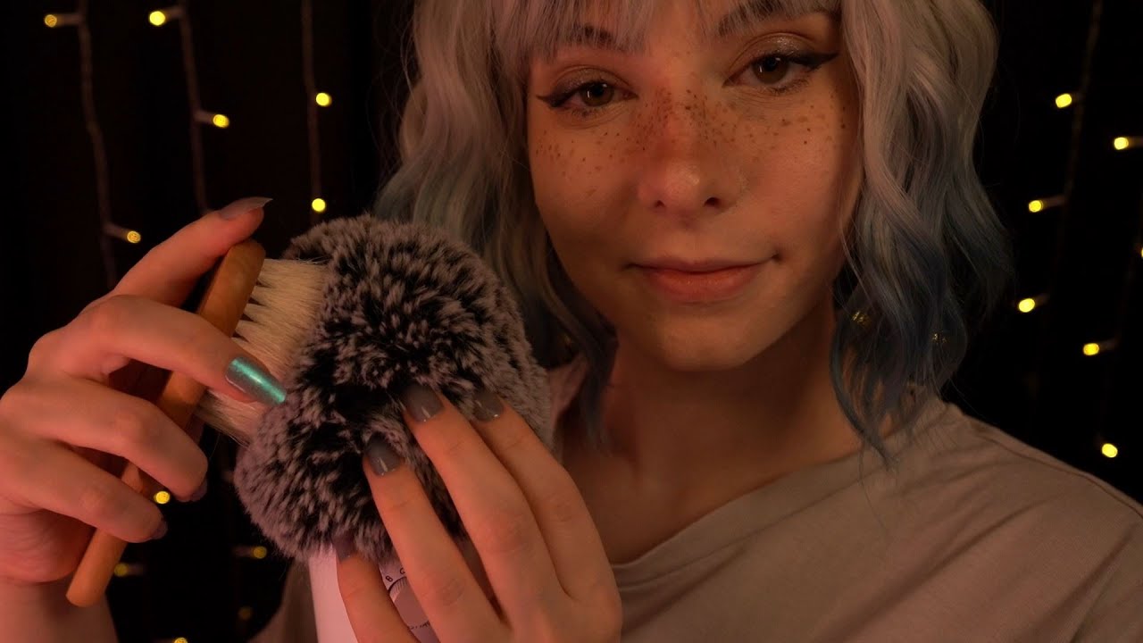 ASMR | soft fuzzy brushing & whispering you to sleep - ambience, ramble