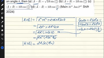 If two vectors A and B having equal magnitude are inclined at an angle theta then