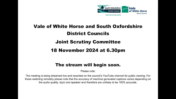 SODC and VOWH Joint Scrutiny Committee Meeting -  18 November 2024 6.30pm
