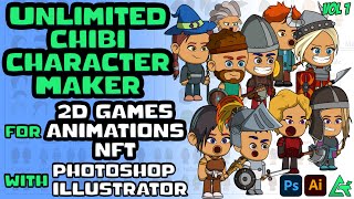 ATS - Unlimited Chibi Character Maker (for 2D Games, Animations, and NFT) - Vol 1 screenshot 5